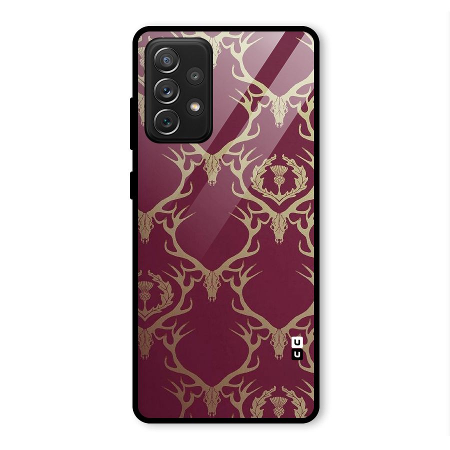 Golden Bull Design Glass Back Case for Galaxy A72