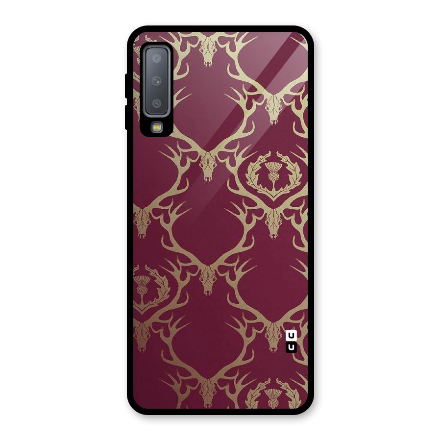 Golden Bull Design Glass Back Case for Galaxy A7 (2018)