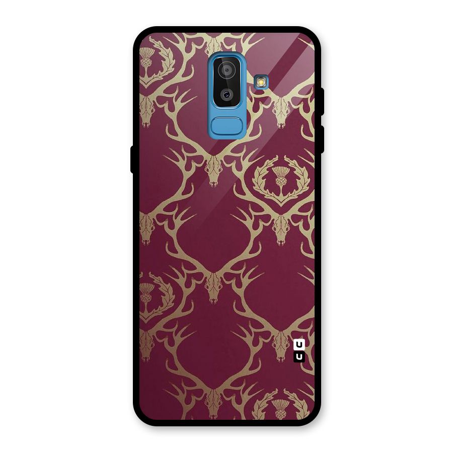 Golden Bull Design Glass Back Case for Galaxy J8