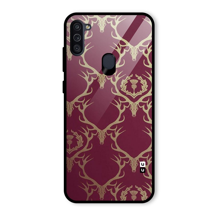 Golden Bull Design Glass Back Case for Galaxy M11