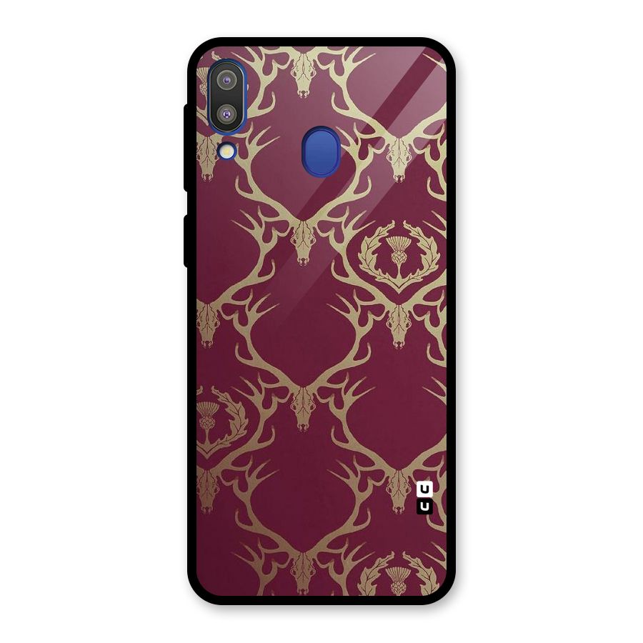 Golden Bull Design Glass Back Case for Galaxy M20