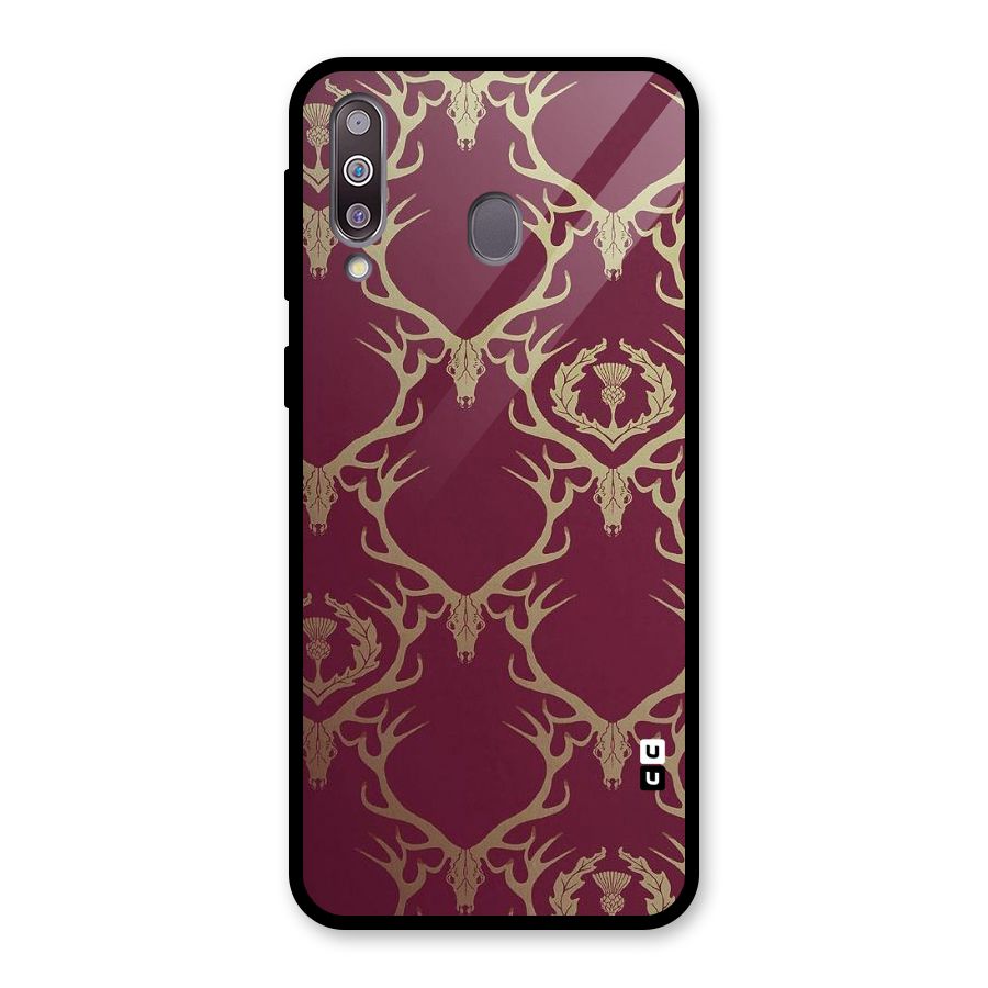 Golden Bull Design Glass Back Case for Galaxy M30