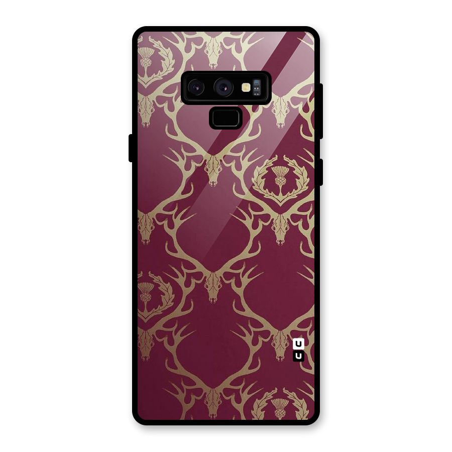 Golden Bull Design Glass Back Case for Galaxy Note 9