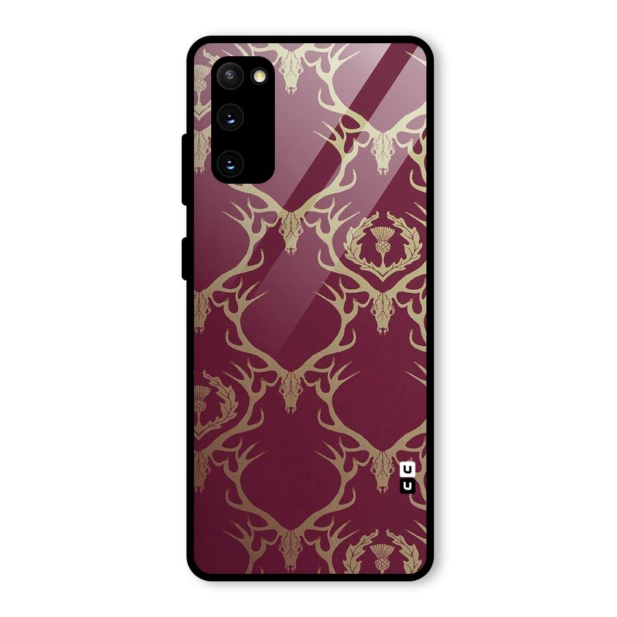 Golden Bull Design Glass Back Case for Galaxy S20 FE
