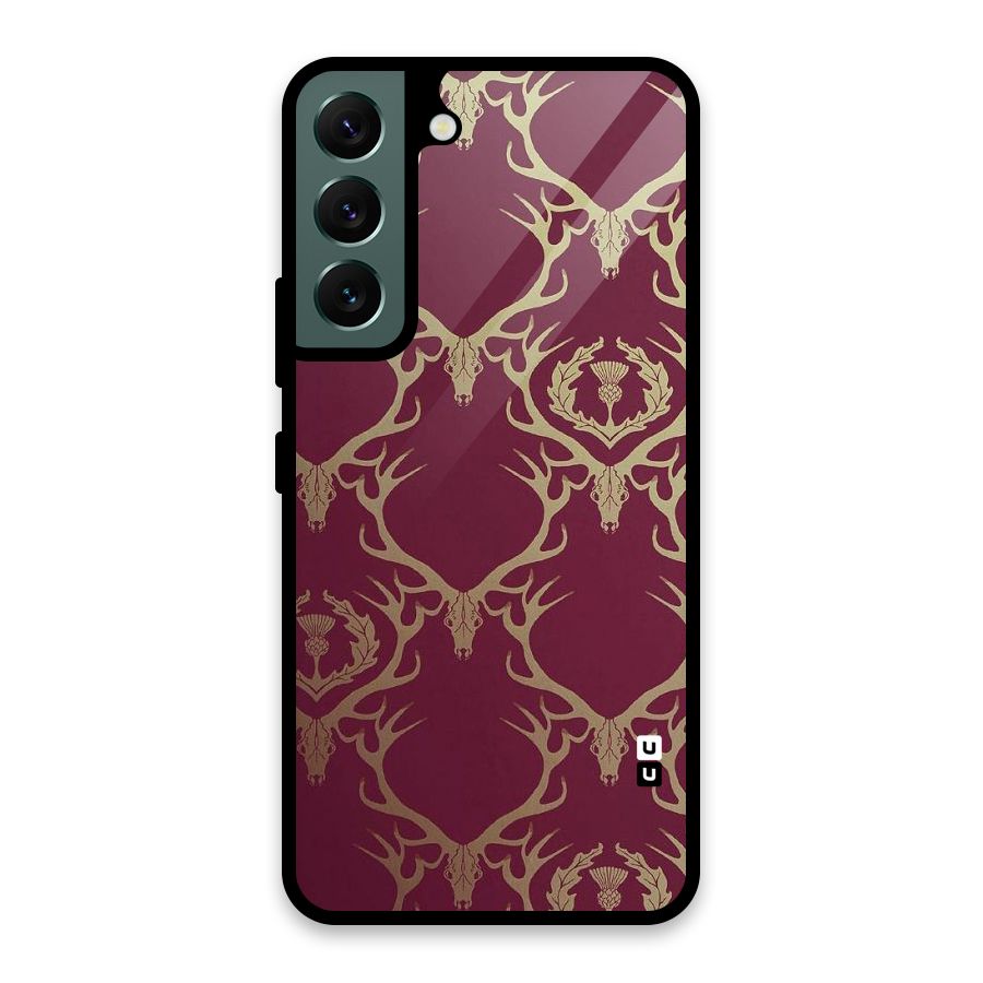 Golden Bull Design Glass Back Case for Galaxy S22 5G