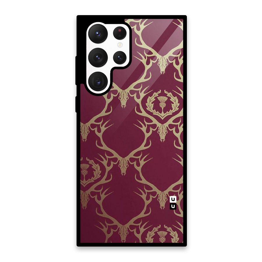 Golden Bull Design Glass Back Case for Galaxy S22 Ultra 5G