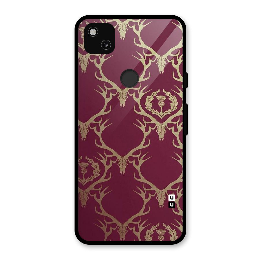 Golden Bull Design Glass Back Case for Google Pixel 4a