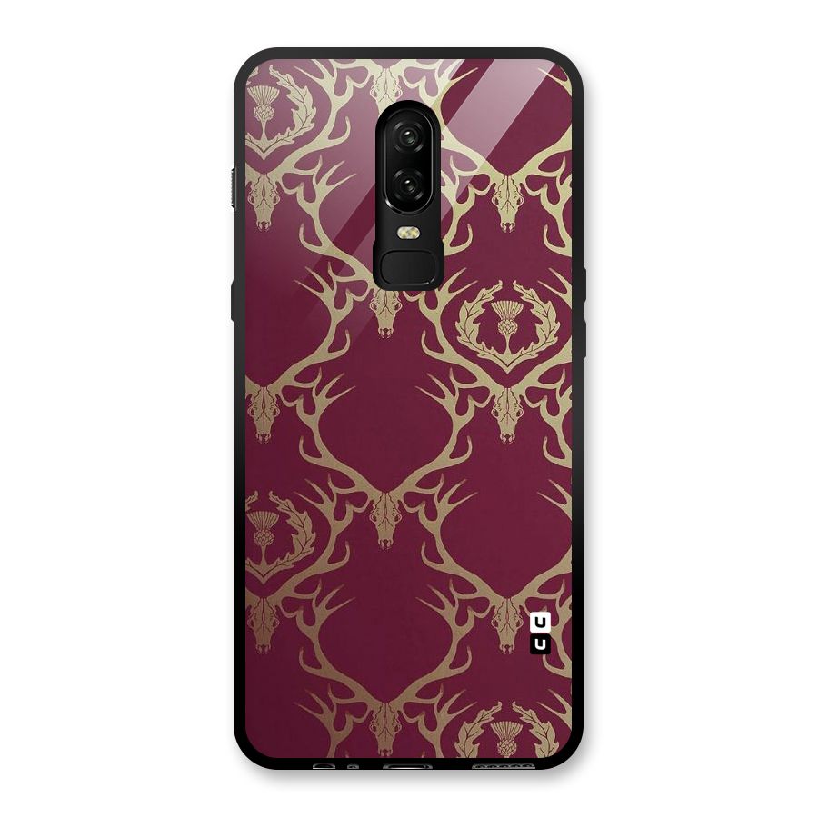 Golden Bull Design Glass Back Case for OnePlus 6