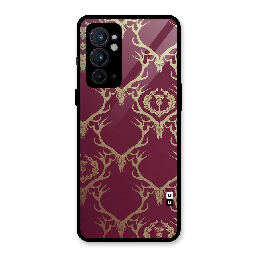 Golden Bull Design Glass Back Case for OnePlus 9RT 5G
