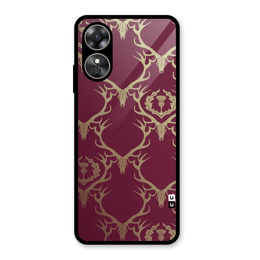 Golden Bull Design Glass Back Case for Oppo A17