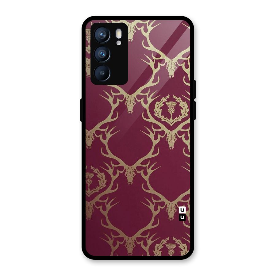 Golden Bull Design Glass Back Case for Oppo Reno6 5G