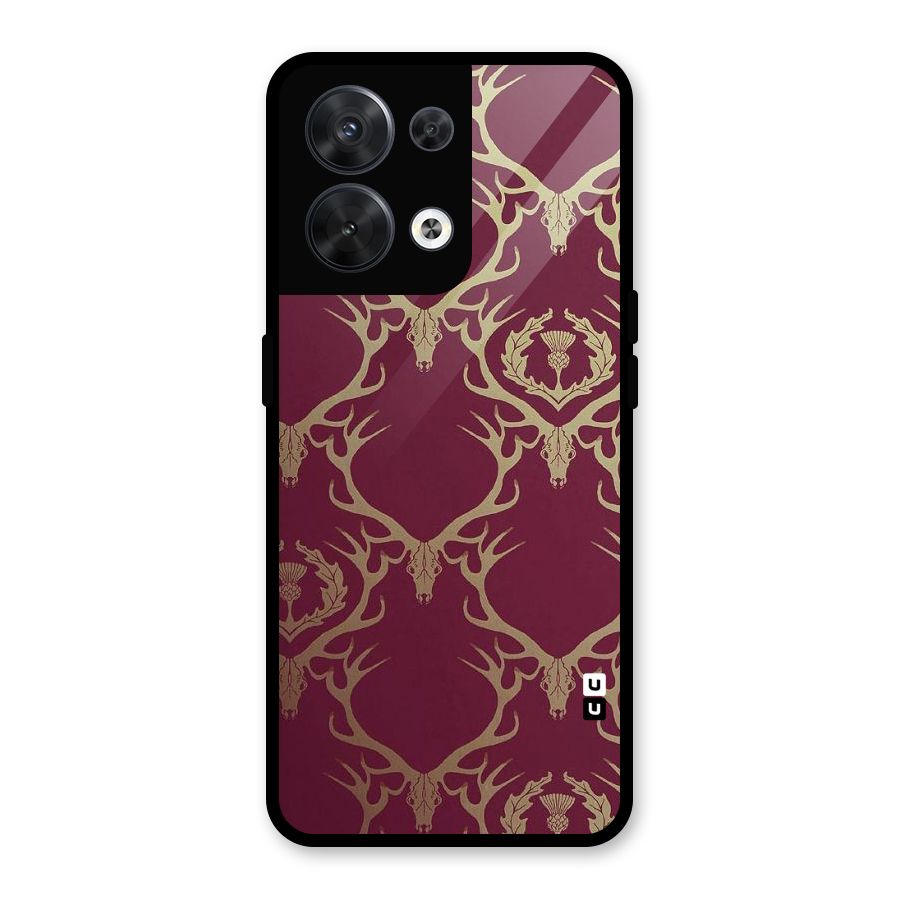 Golden Bull Design Glass Back Case for Oppo Reno8 5G