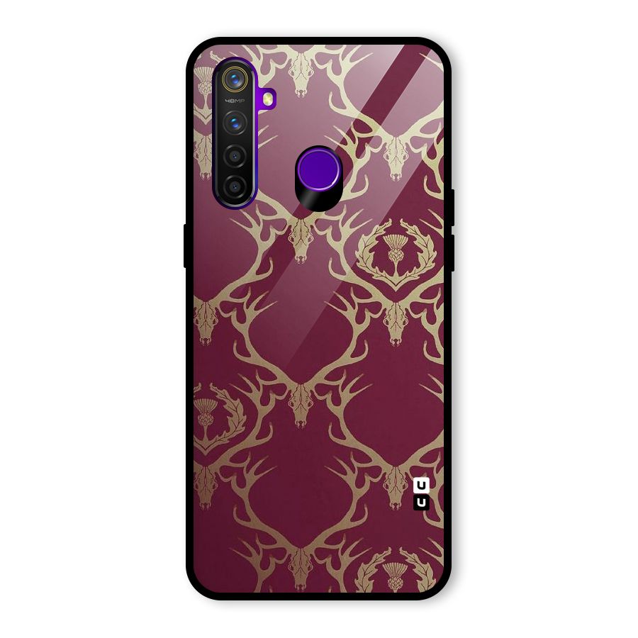 Golden Bull Design Glass Back Case for Realme 5 Pro