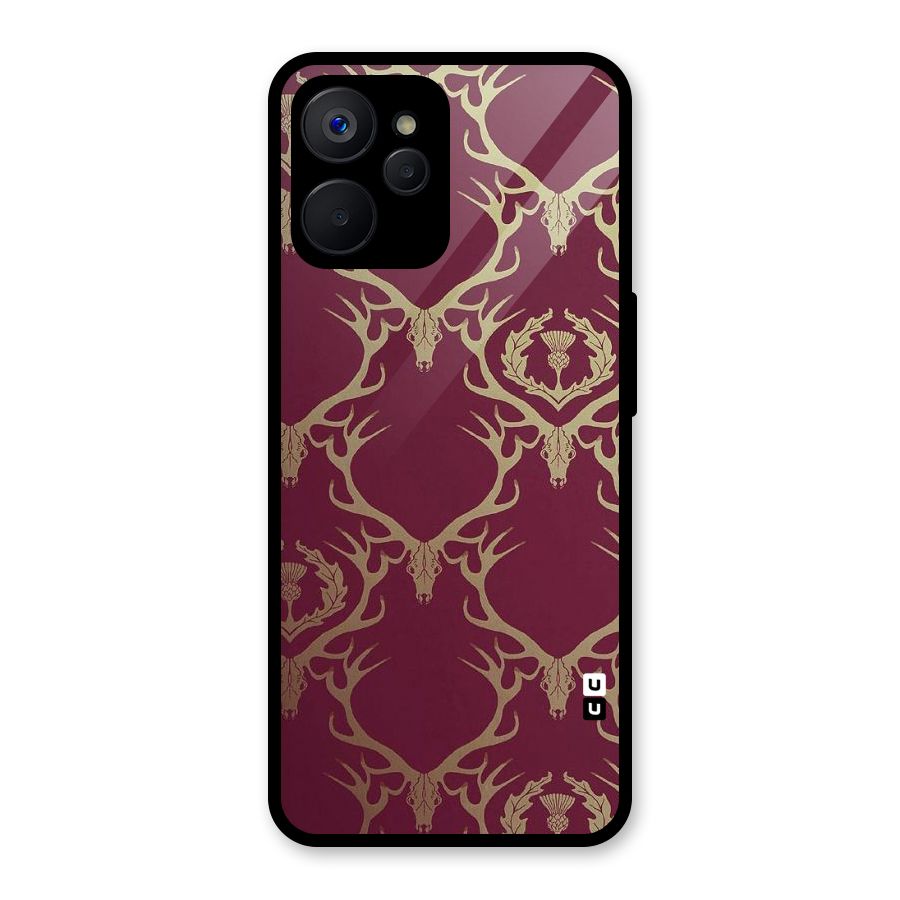 Golden Bull Design Glass Back Case for Realme 9i 5G