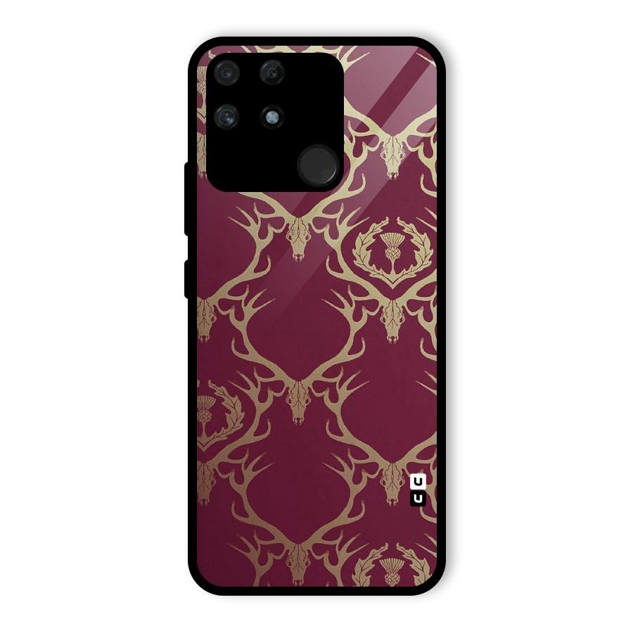 Golden Bull Design Glass Back Case for Realme Narzo 50A