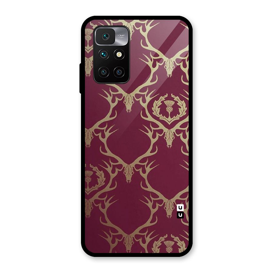 Golden Bull Design Glass Back Case for Redmi 10 Prime