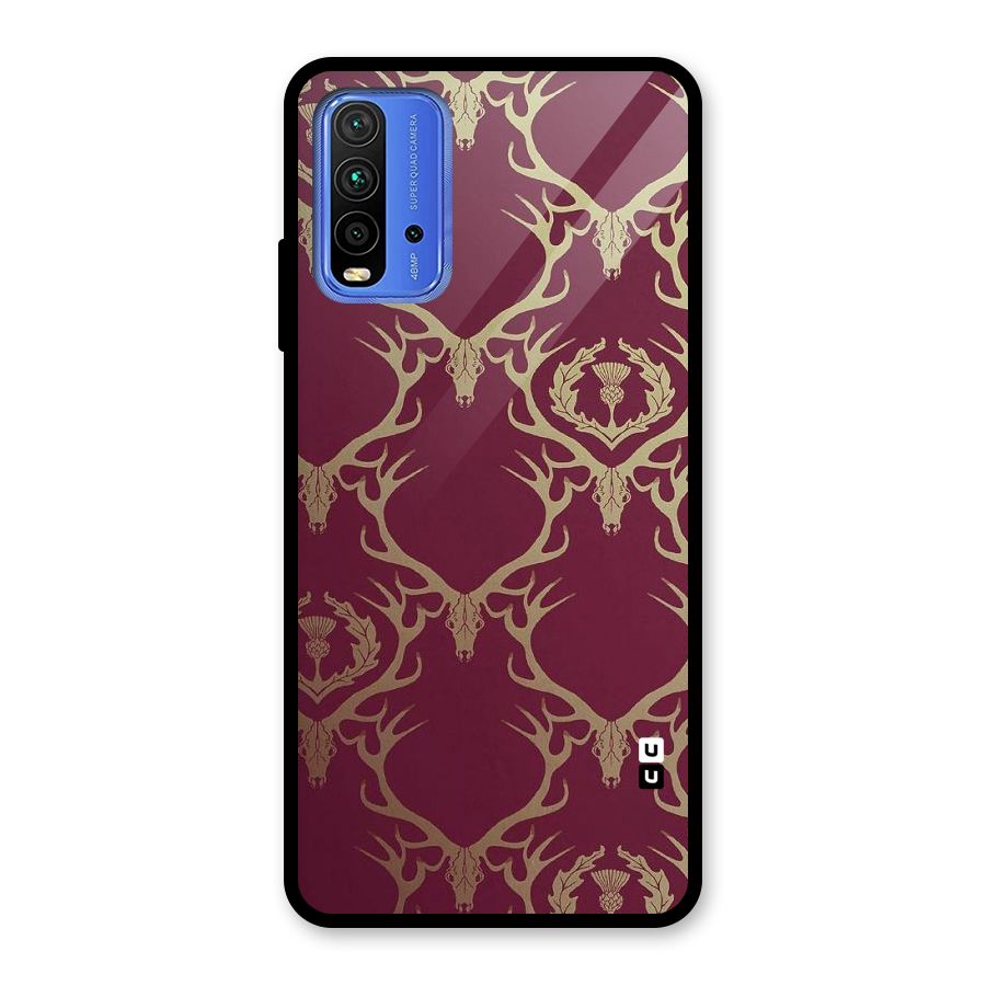 Golden Bull Design Glass Back Case for Redmi 9 Power