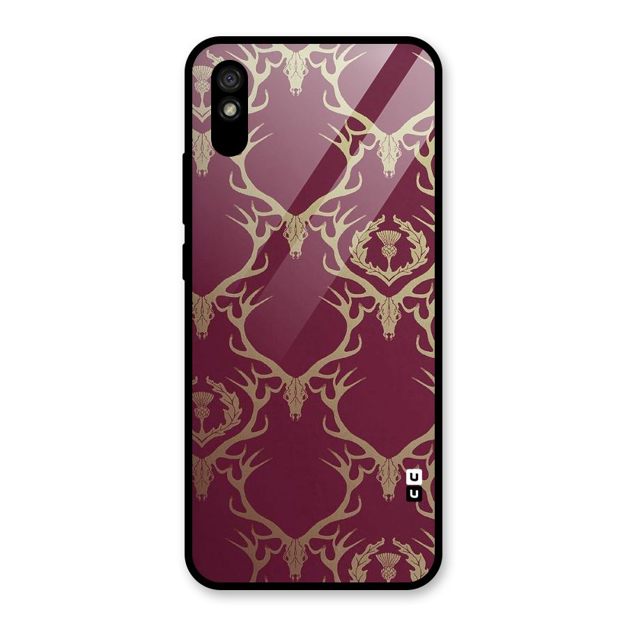 Golden Bull Design Glass Back Case for Redmi 9i