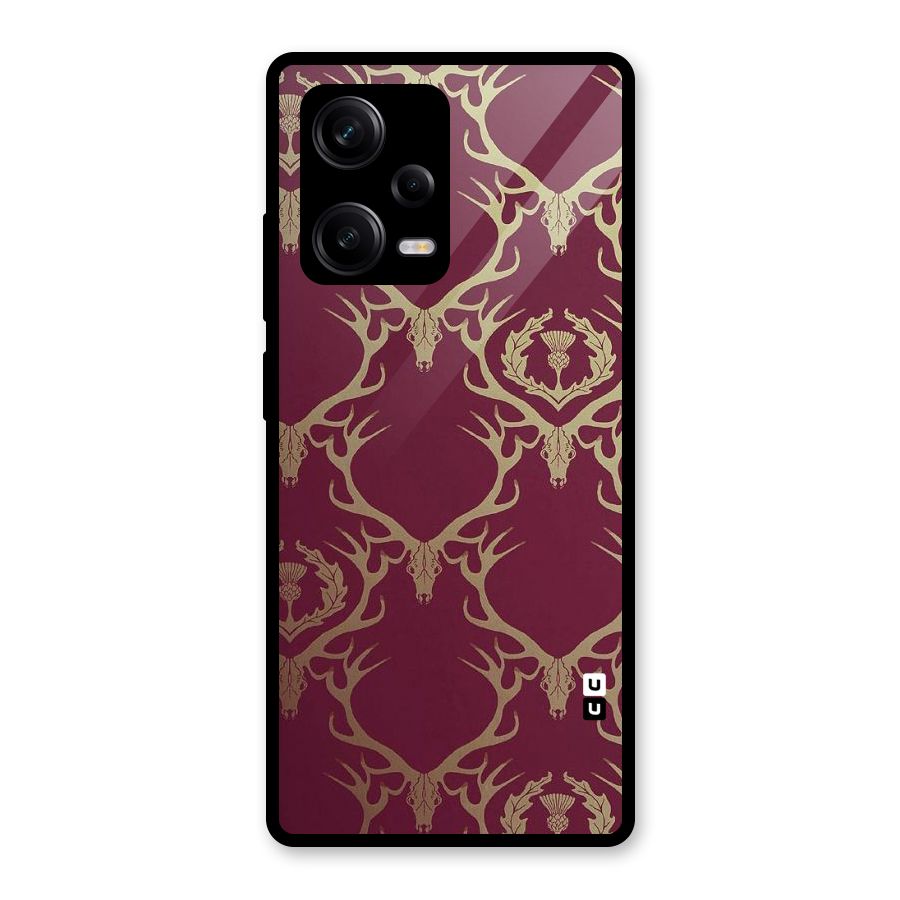 Golden Bull Design Glass Back Case for Redmi Note 12 Pro
