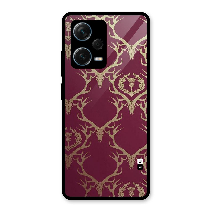 Golden Bull Design Glass Back Case for Redmi Note 12 Pro Plus 5G