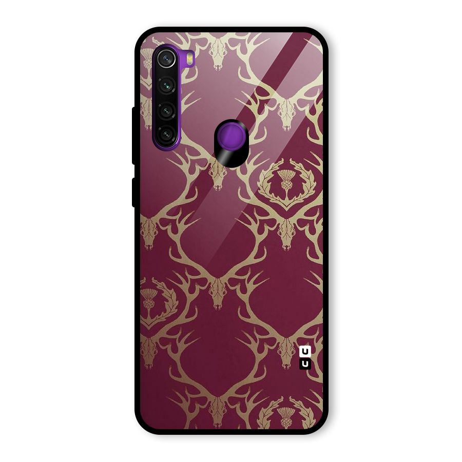 Golden Bull Design Glass Back Case for Redmi Note 8