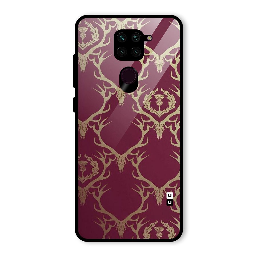 Golden Bull Design Glass Back Case for Redmi Note 9