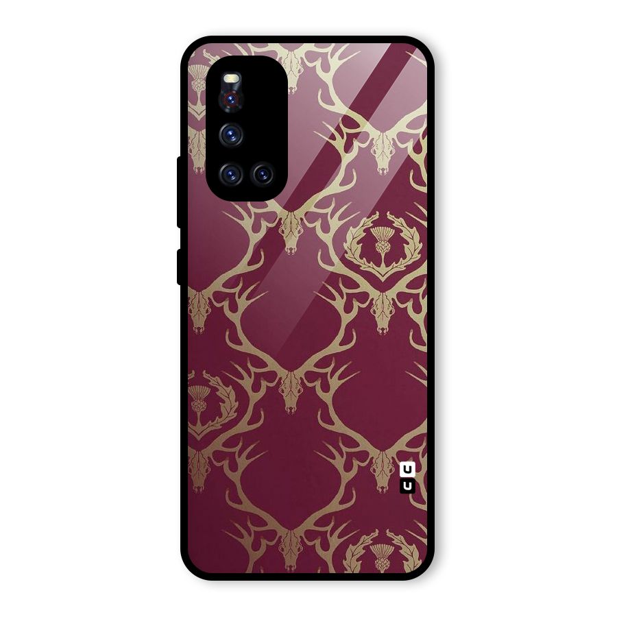 Golden Bull Design Glass Back Case for Vivo V19