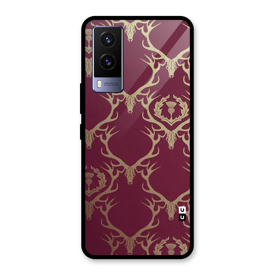 Golden Bull Design Glass Back Case for Vivo V21e 5G