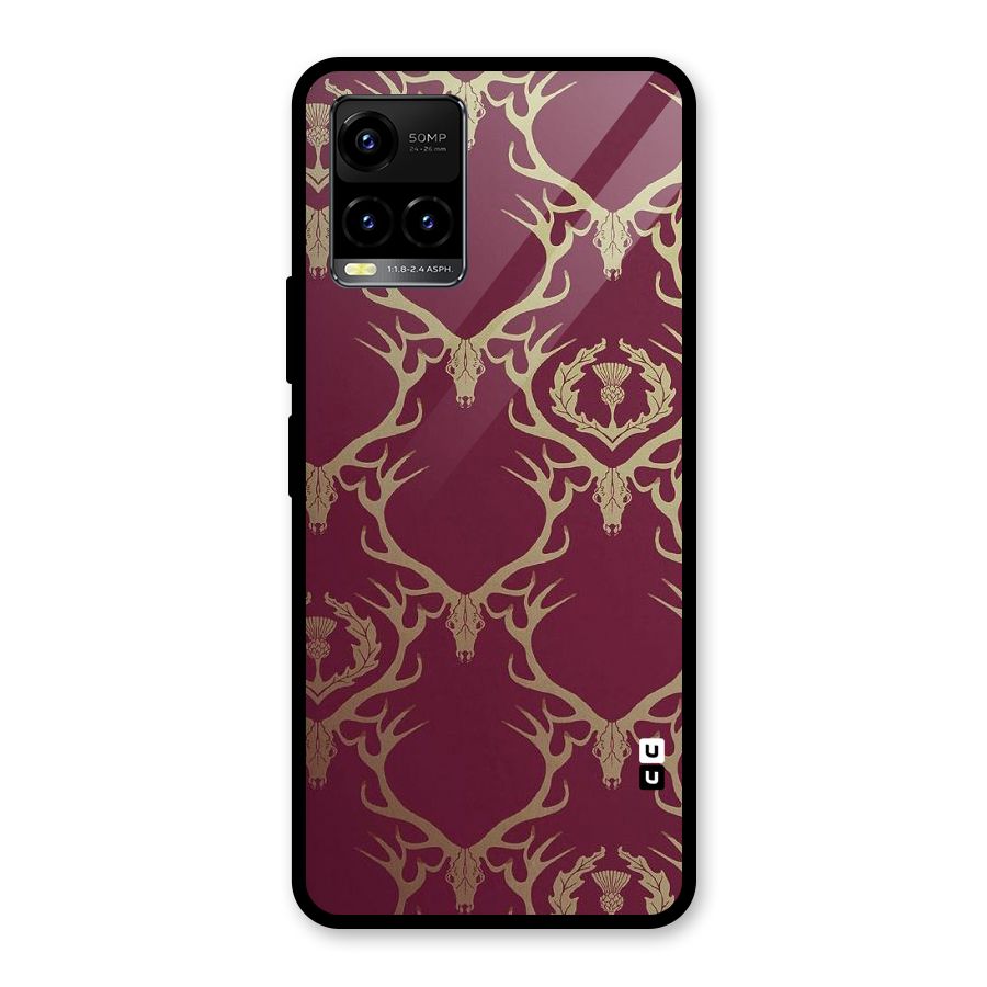 Golden Bull Design Glass Back Case for Vivo Y21A