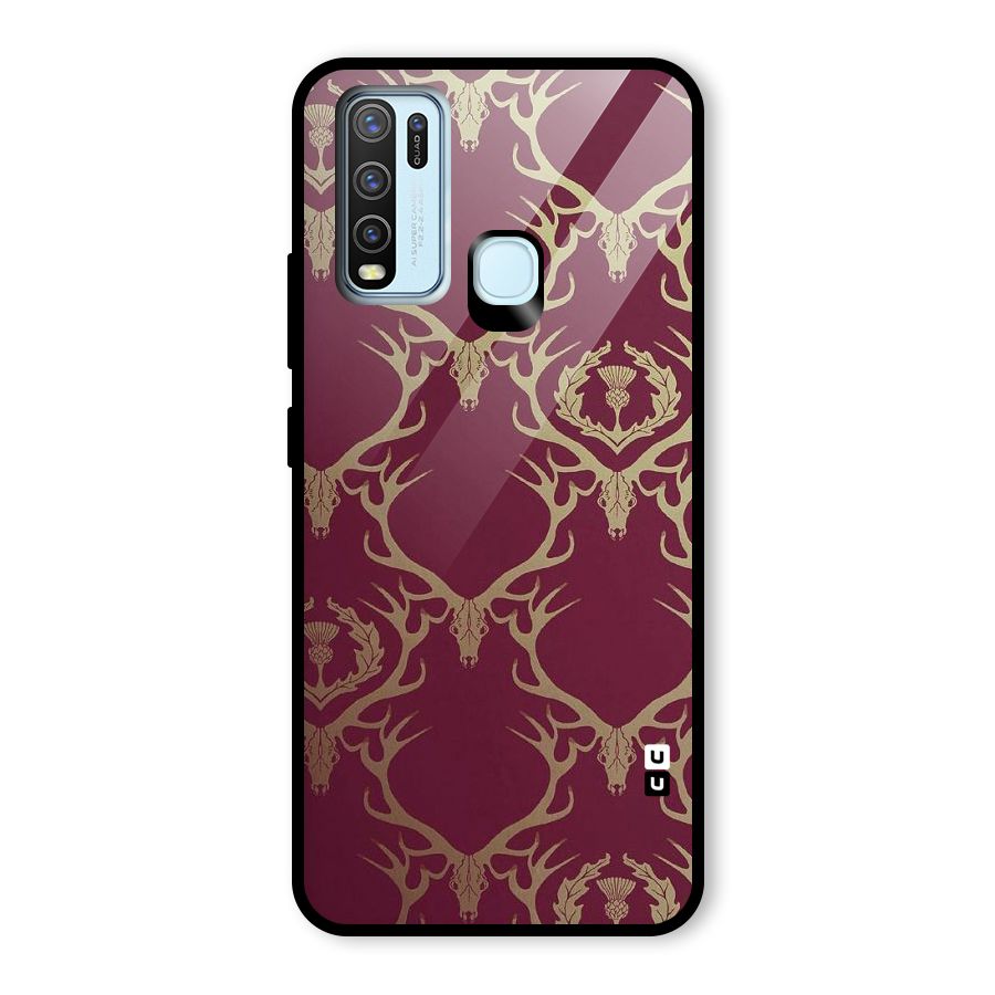 Golden Bull Design Glass Back Case for Vivo Y30