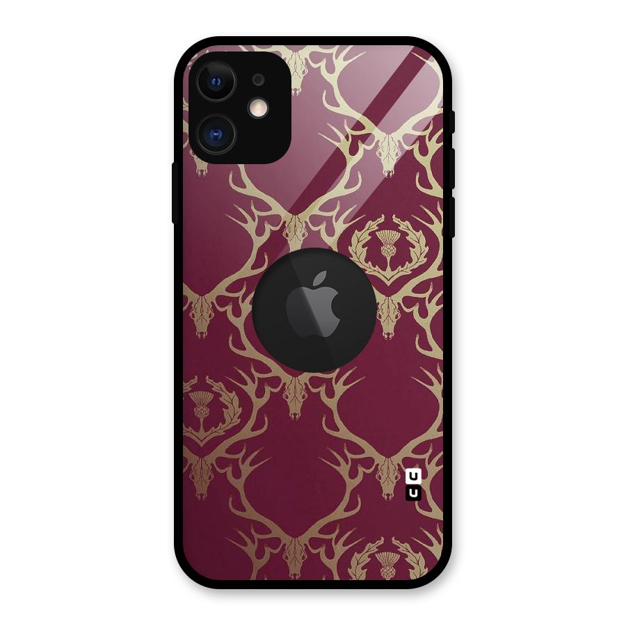 Golden Bull Design Glass Back Case for iPhone 11 Logo Cut