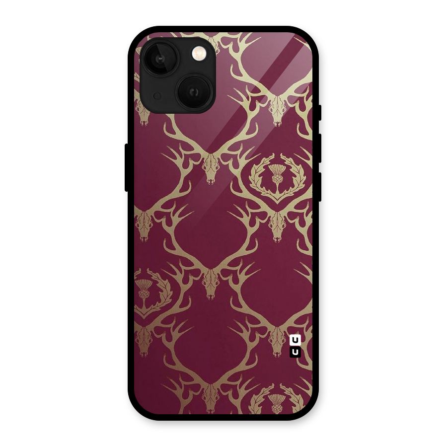 Golden Bull Design Glass Back Case for iPhone 13