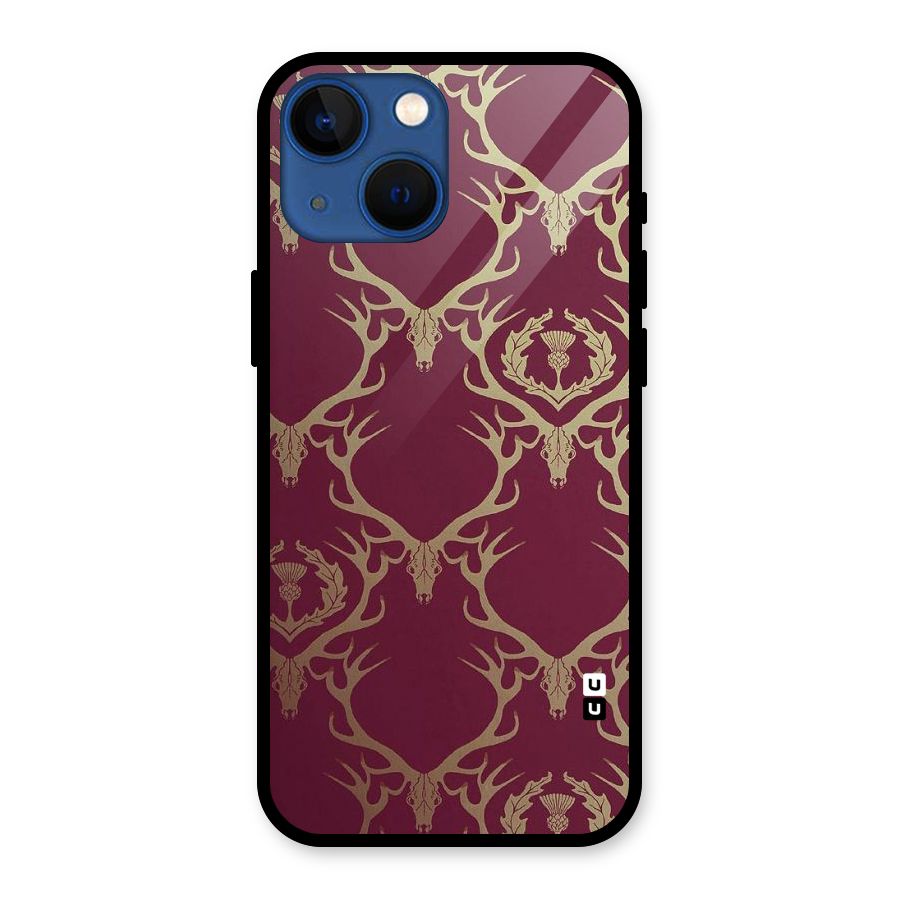 Golden Bull Design Glass Back Case for iPhone 13 Mini