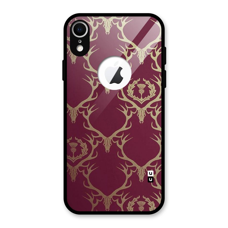 Golden Bull Design Glass Back Case for iPhone XR Logo Cut