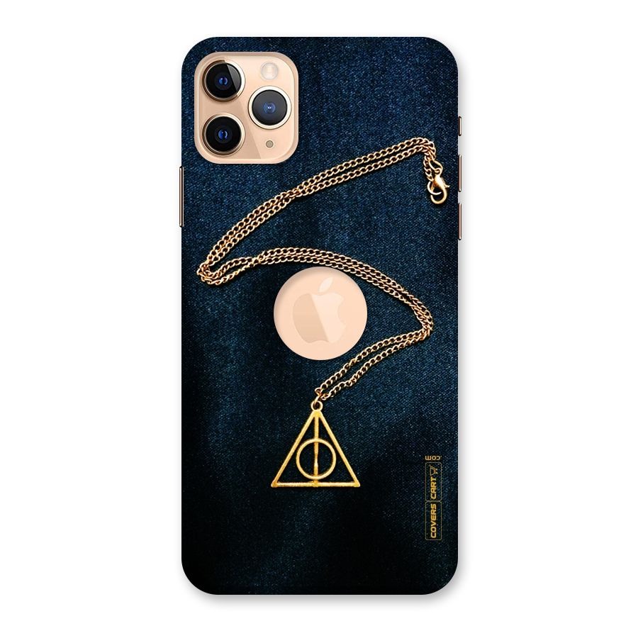 Golden Chain Back Case for iPhone 11 Pro Max Logo Cut