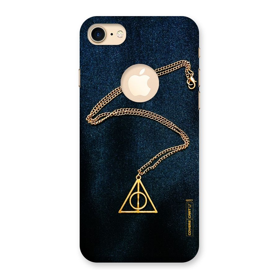 Golden Chain Back Case for iPhone 7 Logo Cut