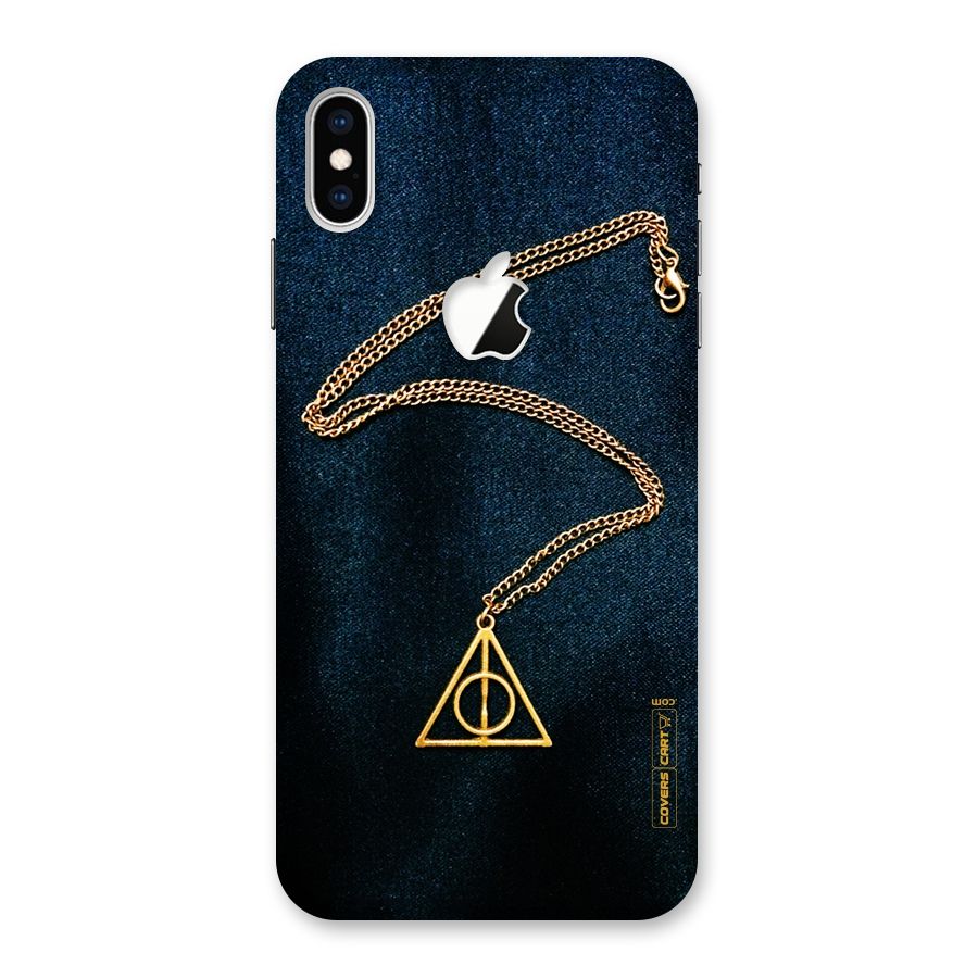 Golden Chain Back Case for iPhone XS Max Apple Cut