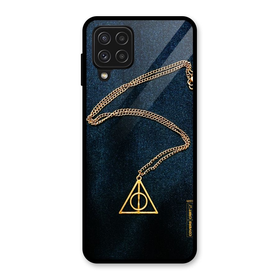 Golden Chain Glass Back Case for Galaxy A22 4G