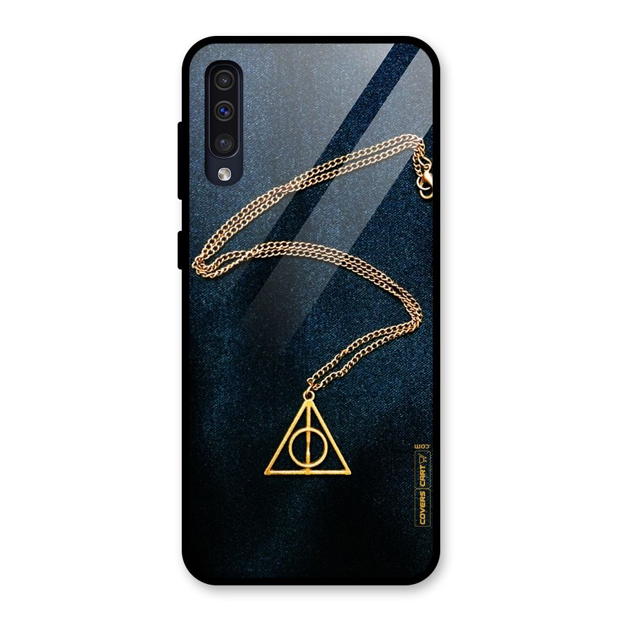 Golden Chain Glass Back Case for Galaxy A50