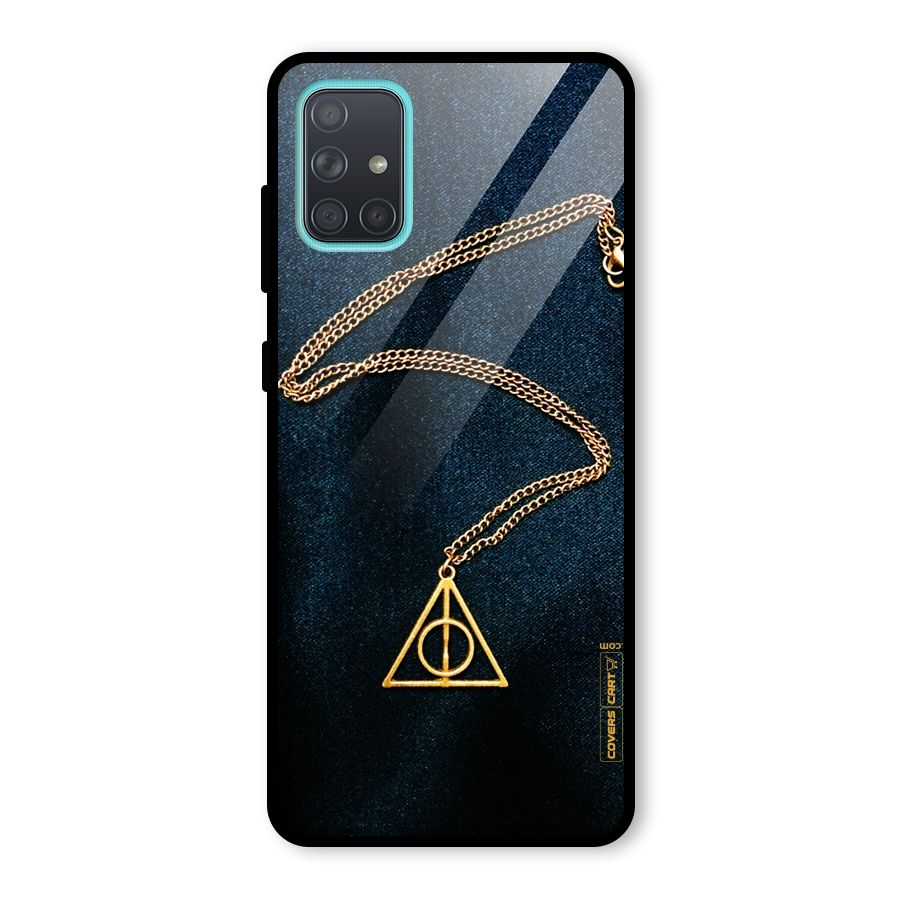 Golden Chain Glass Back Case for Galaxy A71