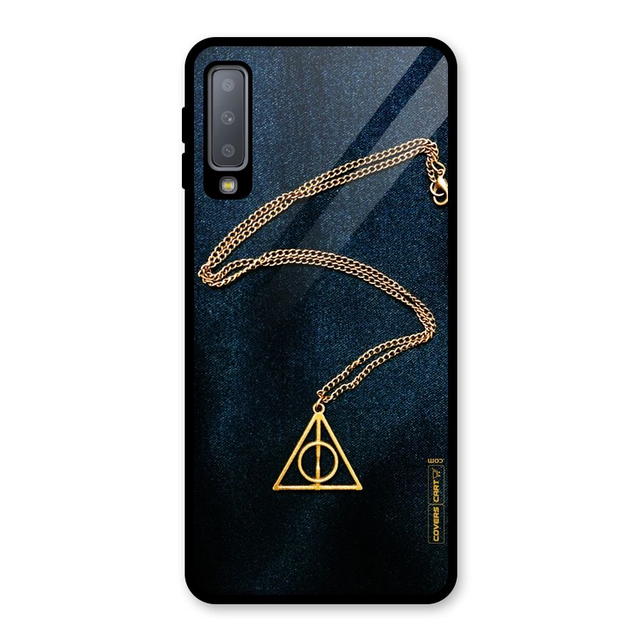 Golden Chain Glass Back Case for Galaxy A7 (2018)