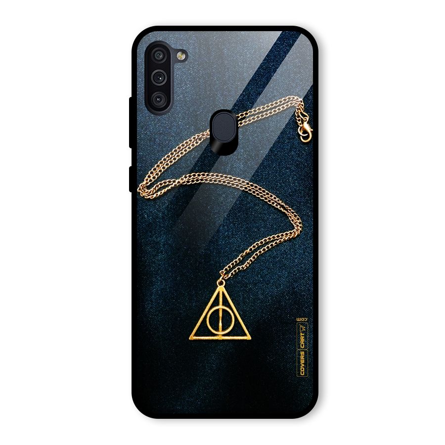 Golden Chain Glass Back Case for Galaxy M11