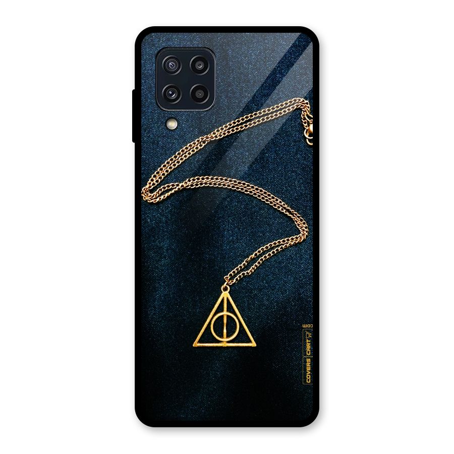 Golden Chain Glass Back Case for Galaxy M32