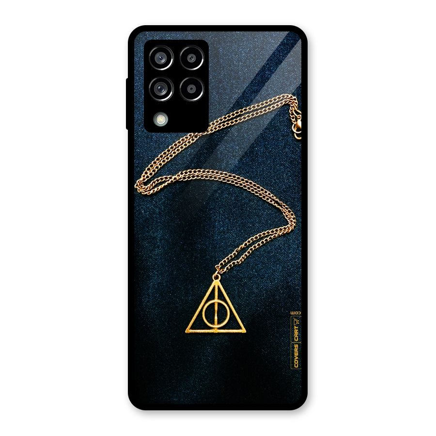 Golden Chain Glass Back Case for Galaxy M53 5G