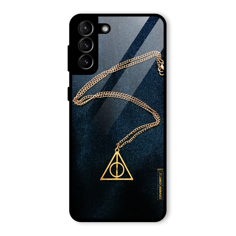 Golden Chain Glass Back Case for Galaxy S21 Plus