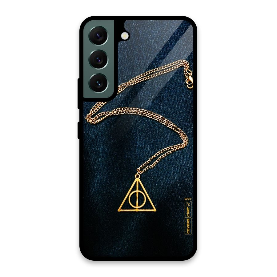 Golden Chain Glass Back Case for Galaxy S22 5G