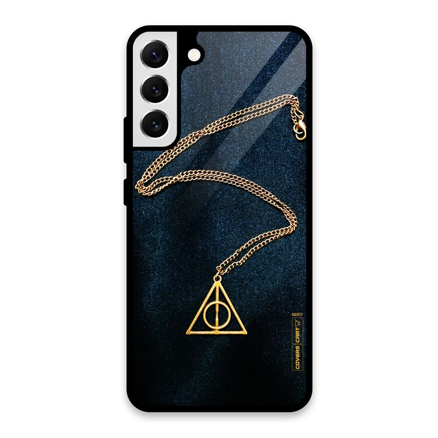 Golden Chain Glass Back Case for Galaxy S22 Plus 5G