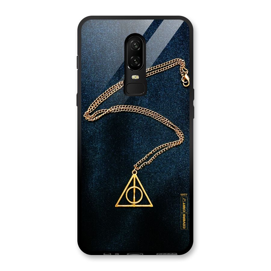 Golden Chain Glass Back Case for OnePlus 6