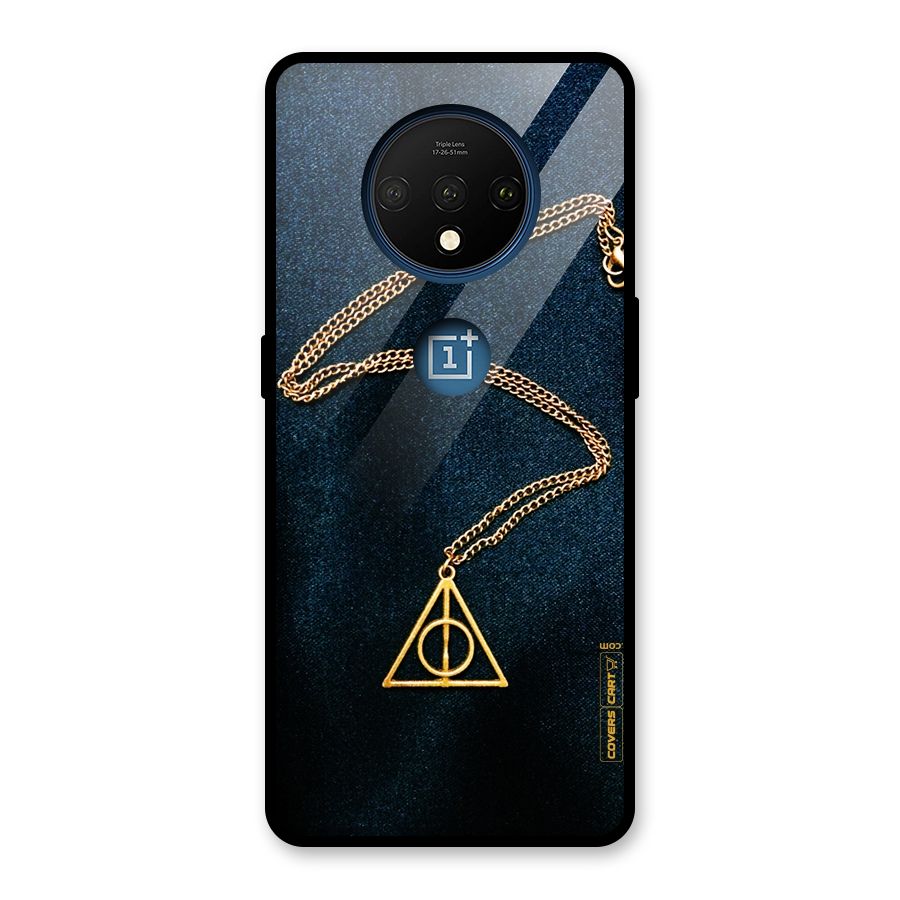 Golden Chain Glass Back Case for OnePlus 7T