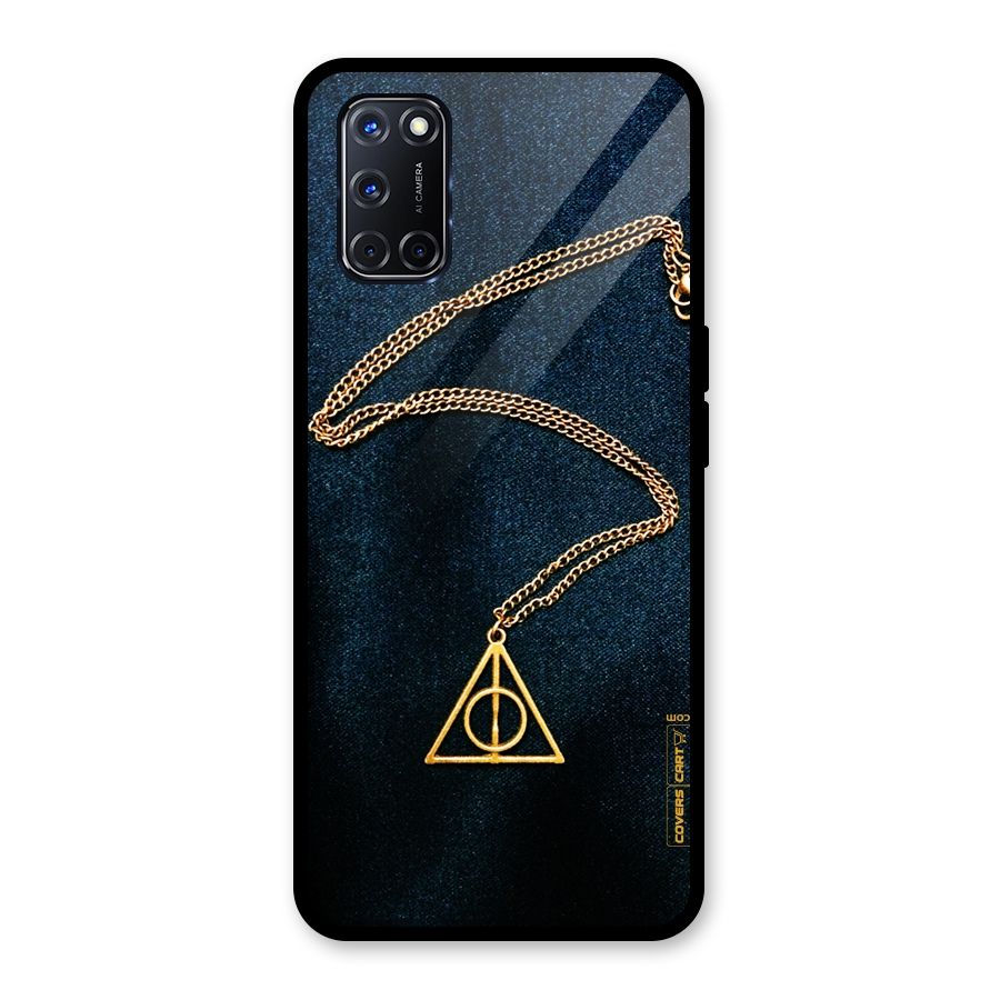 Golden Chain Glass Back Case for Oppo A52